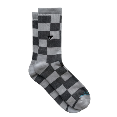 Arvin Goods Grey Checkered Crew Sock - Recycled Cotton
