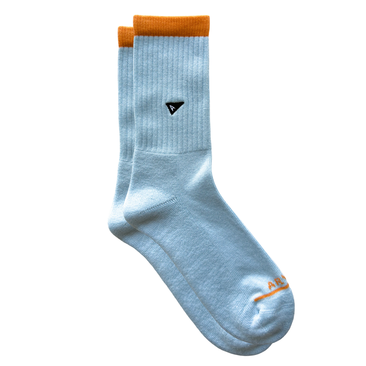 Arvin Goods Steel Blue Top Stripe Crew Sock Recycled Cotton
