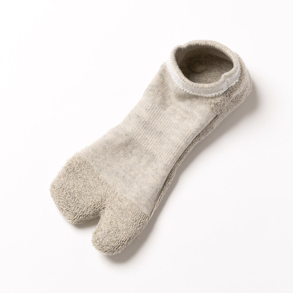 NODAL Raffy Cotton Tabi Ankle Sock 3-Pack - Oatmeal & Grey | Japan-Made